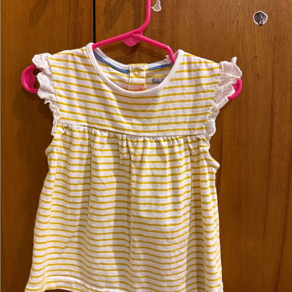 Mini Boden Yellow and White Striped Kids Blouse